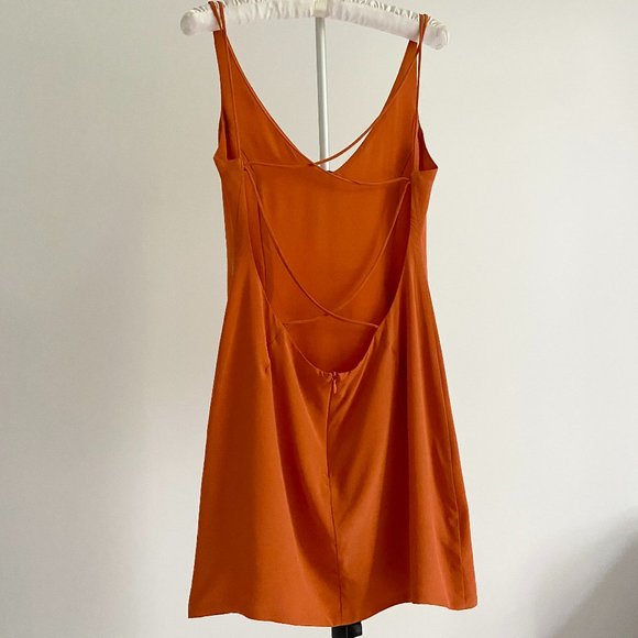 Olcay Gulsen Strappy Orange Mini Dress - Picture 2 of 3